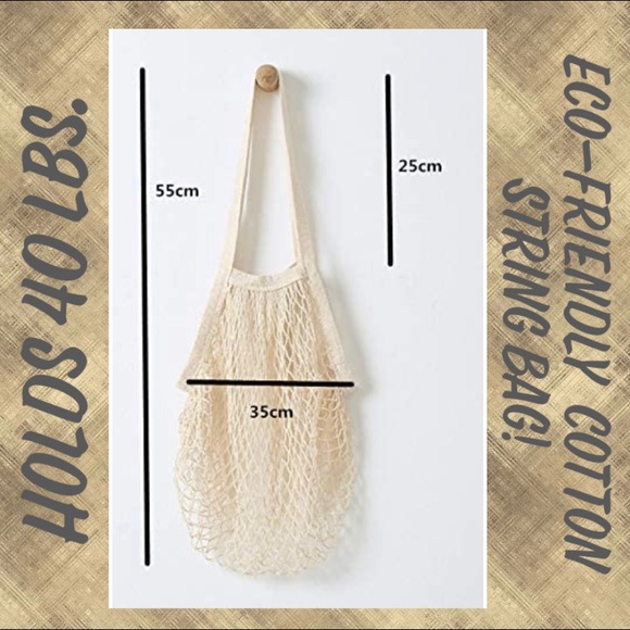 Eco-Friendly 100% Cotton String Bag - Ivory - Picture 1 of 6